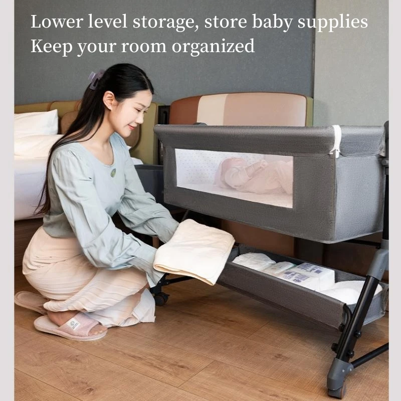 Portable Multi-functional Mobile Foldable Crib Newborn Bed Splice Queen Crib Baby Crib bb Cradle Bed