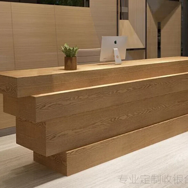 

z Salon Counter Reception Desk Wood Podium SalonLuxury Modern Simple Hotel Reception Desk Conference Mostrador Cajero Furniture