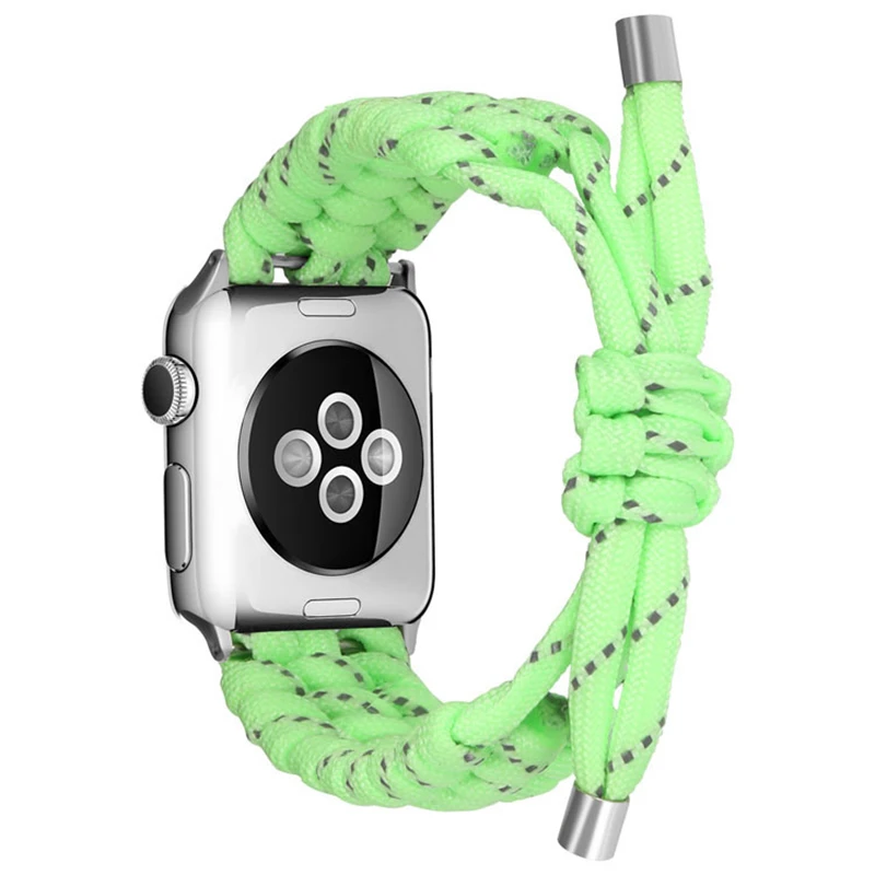 Nylon Woven Strap For Apple Watch Band 7 41mm 45mm Paracord Wrist Watch For iWatch SE654 40mm 44mm 38mm 42mm Sport Bracelet Band