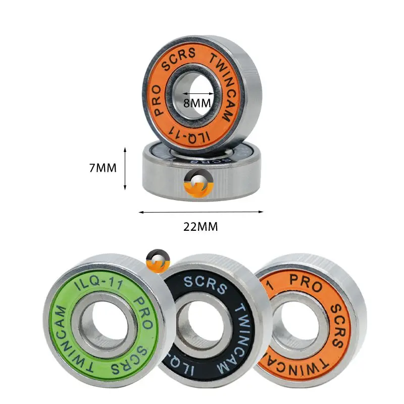 

8Pcs 608 RS Bearing ILQ-11 8x22x7 Green Longboard Speed Inline Skate Wheel Bearing Skate Scooter Smooth Skate Scooter Bearing