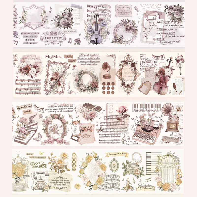 Mr. Paper, 200 cm/rollo, cinta PET mate plateada láser, pegatina de elemento de nota Floral, taza de agua DIY, funda de teléfono, álbum de recortes