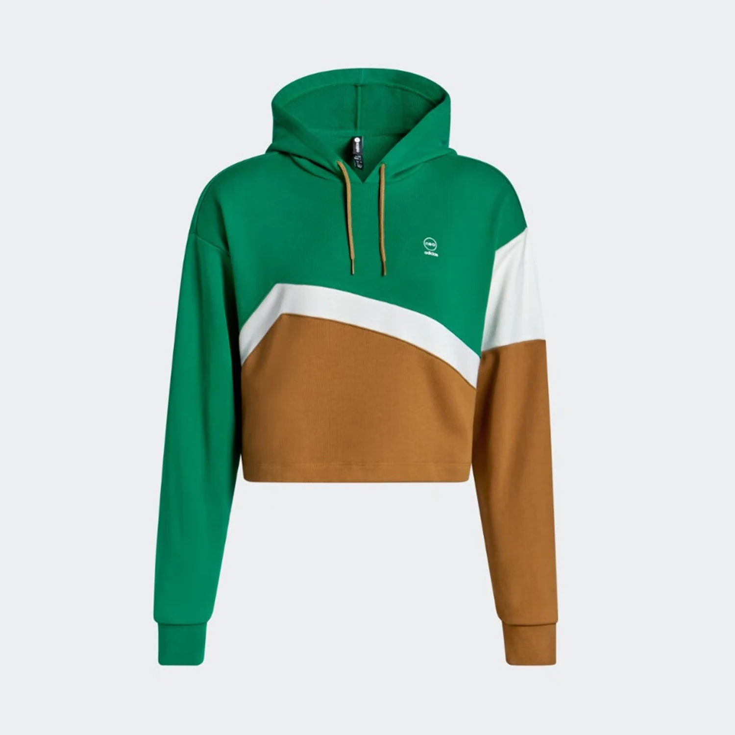 Adidas genuine Neo women's hooded fashionable knitted long sleeved short hoodie IQ0931
