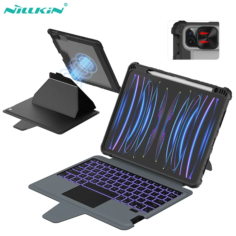 Nillkin Magic Keyboard Case For iPad Pro 12.9 Magnetic Detachable Backlight Keyboard Cover For iPad Pro 11 With Lens Protection