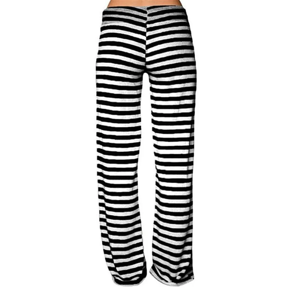 Wide Leg Women\'S Yoga Pant Drawstring High Waist Sport Leggings Womens Striped Workout Trousers Breathable Sportwear Legging