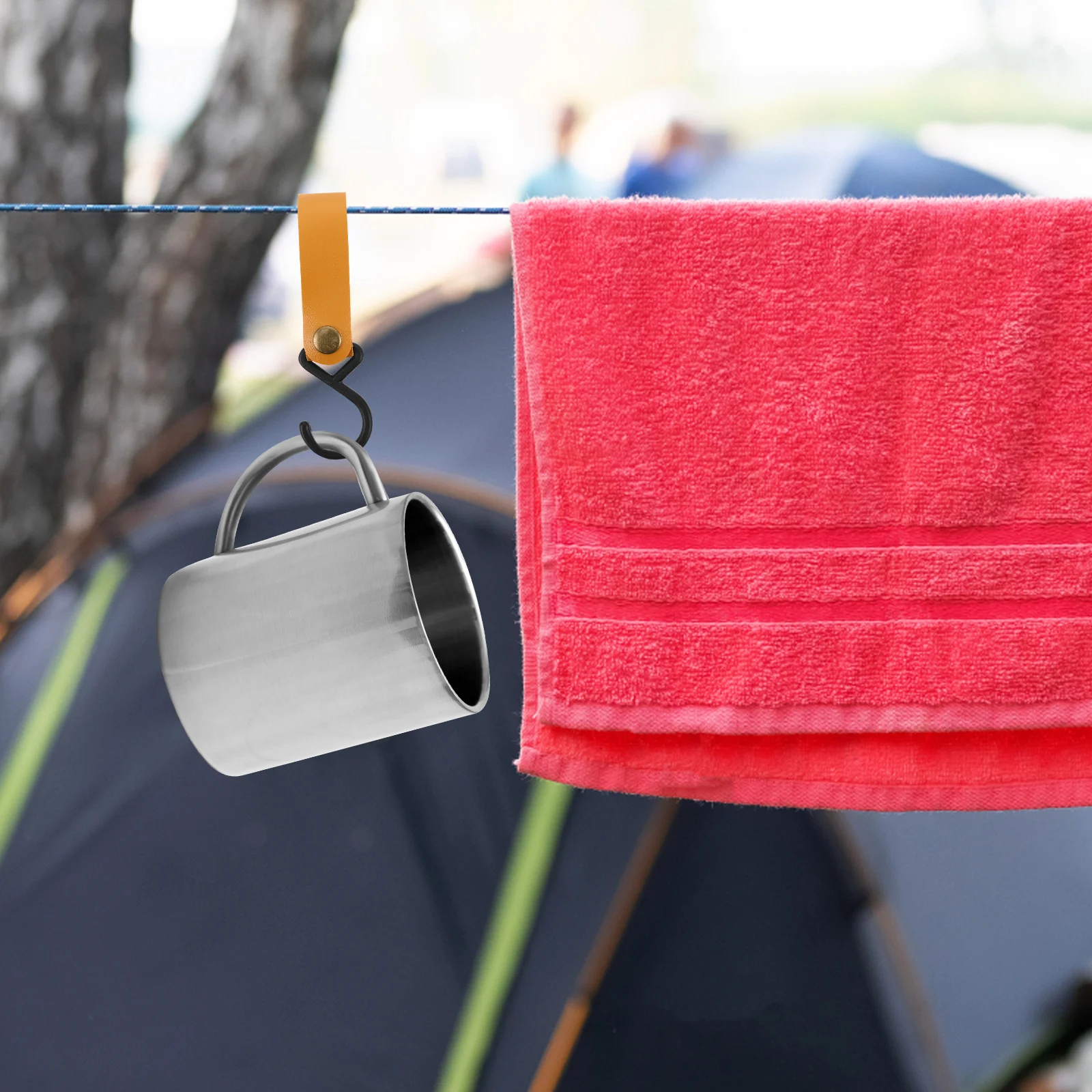 

10pcs Hook Hanging Cookware Pu Pot Camping Hanging Hook Rack Cookware Portable Dry Kitchen Tent Storage Solution