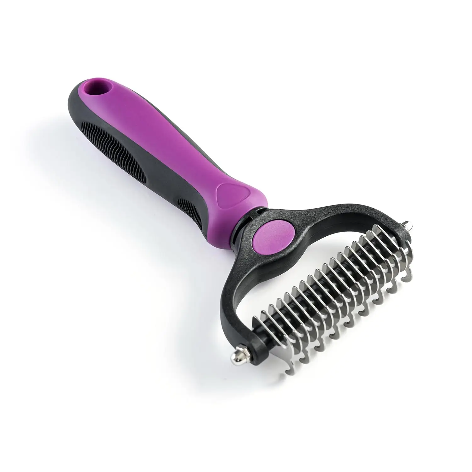 

Double-Sided Pet Deshedding Brush, Extra-Wide Dematting Tool for Dogs & Cats, Undercoat Rake for Shedding Control, Large
