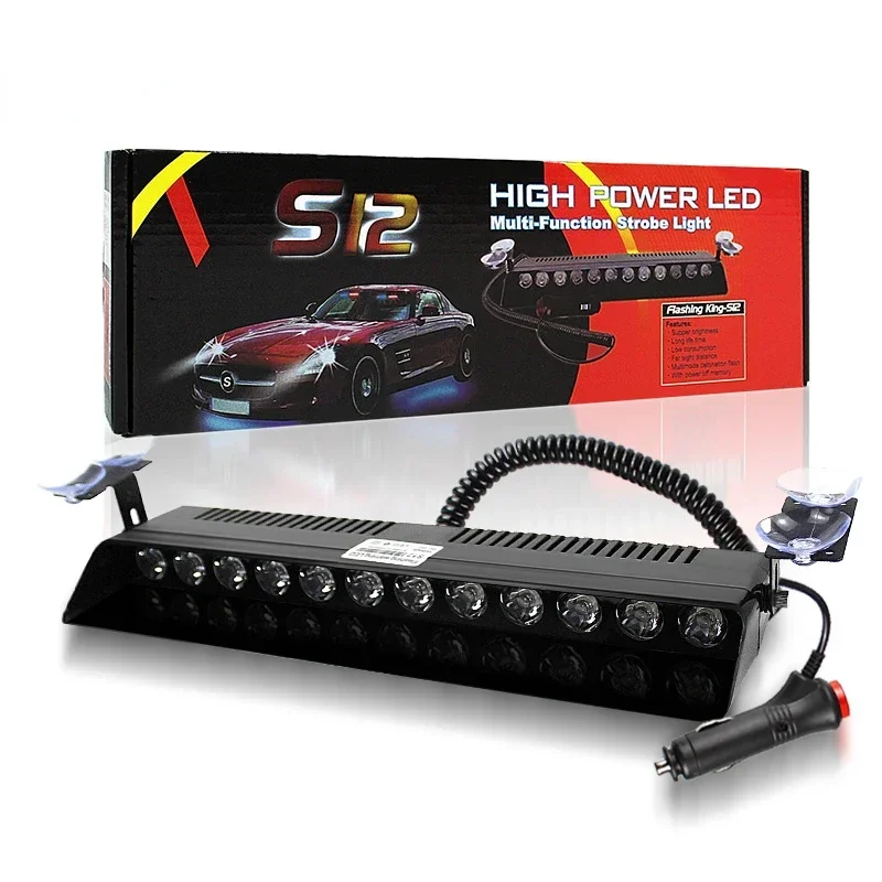 عالية الطاقة 12LED سيارة الزجاج الأمامي ستروب ضوء مجرفة تحذير الضوء