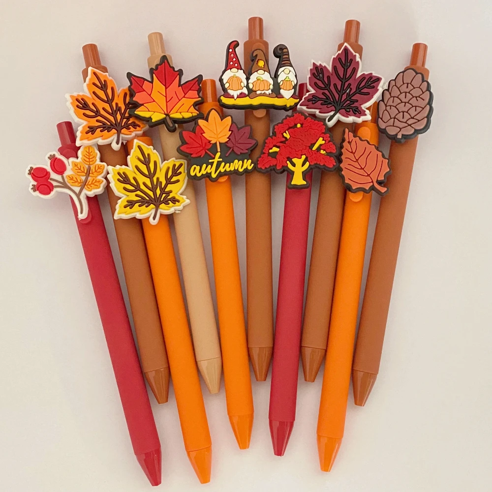 

10 шт., осенние гелевые ручки, подарки для классной комнаты, осенние сувениры для вечеринки, ручки на День Благодарения для воскресной школы, сувениры для сотрудников