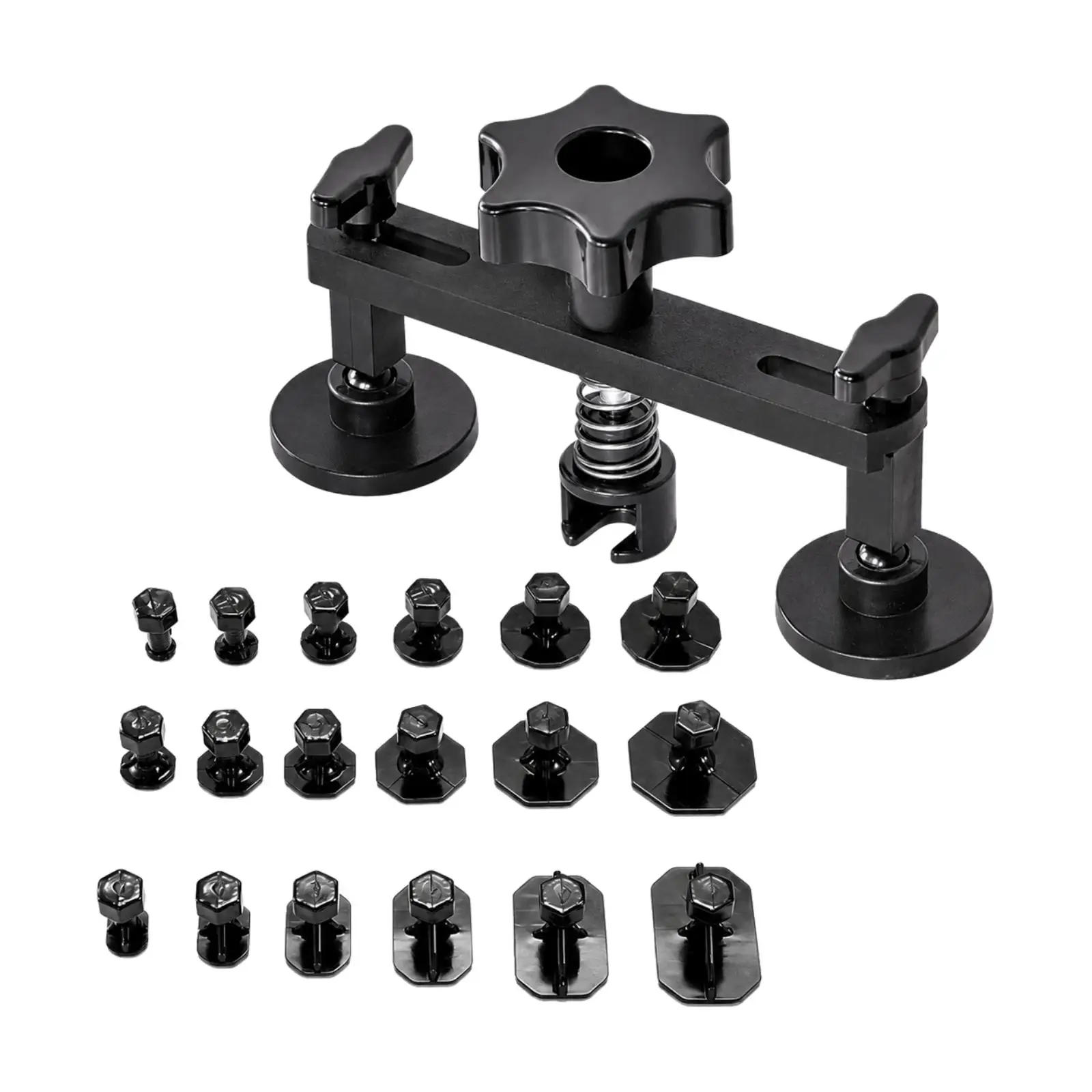 Nylon Dent Puller Tool for Paintless Auto Body Repair with Multiple Pads for Curved Panels