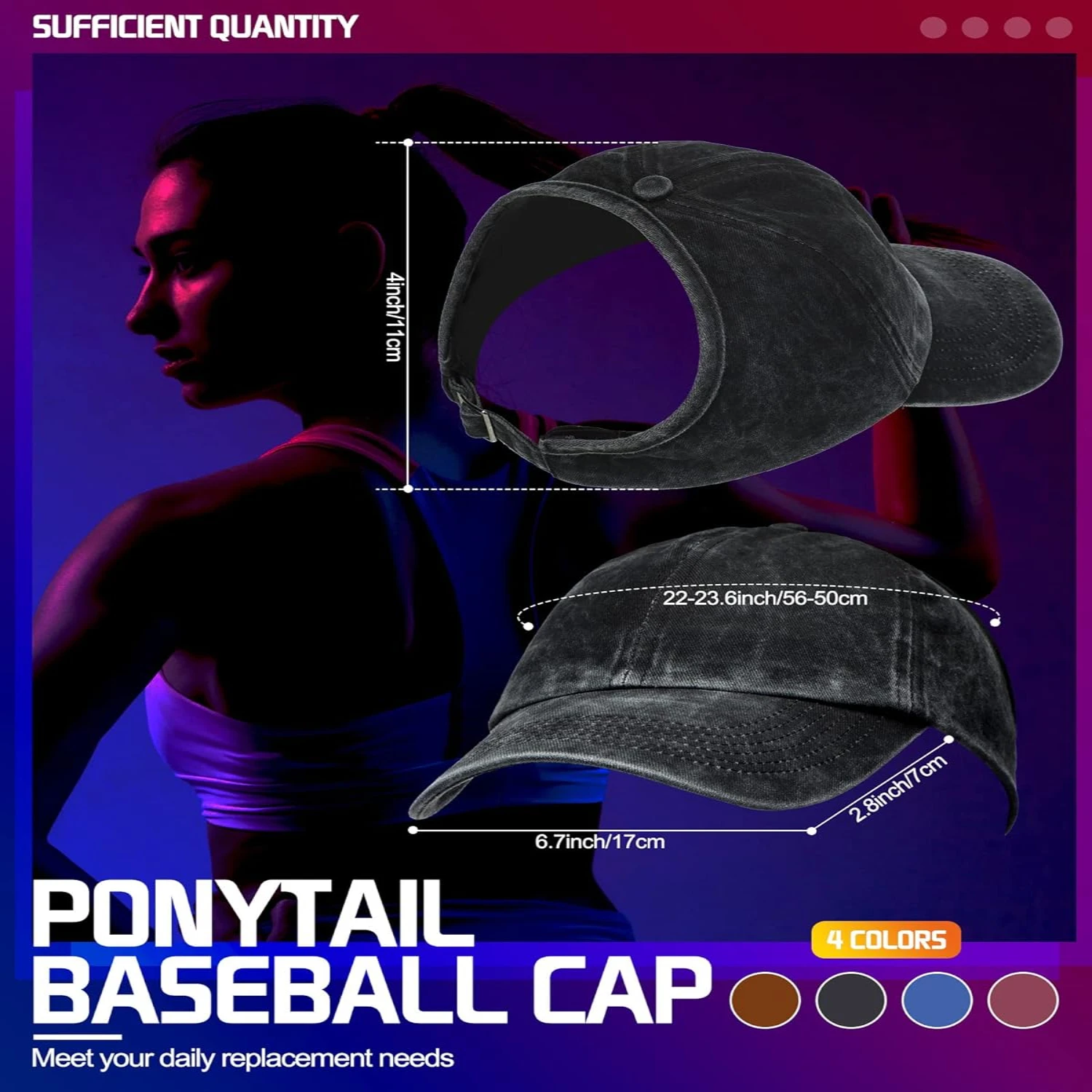 Elevate Your Fashion Game with These Effortlessly Chic and Stylish Set of 4 Adjustable High Backless Sun Visor Baseball Caps for