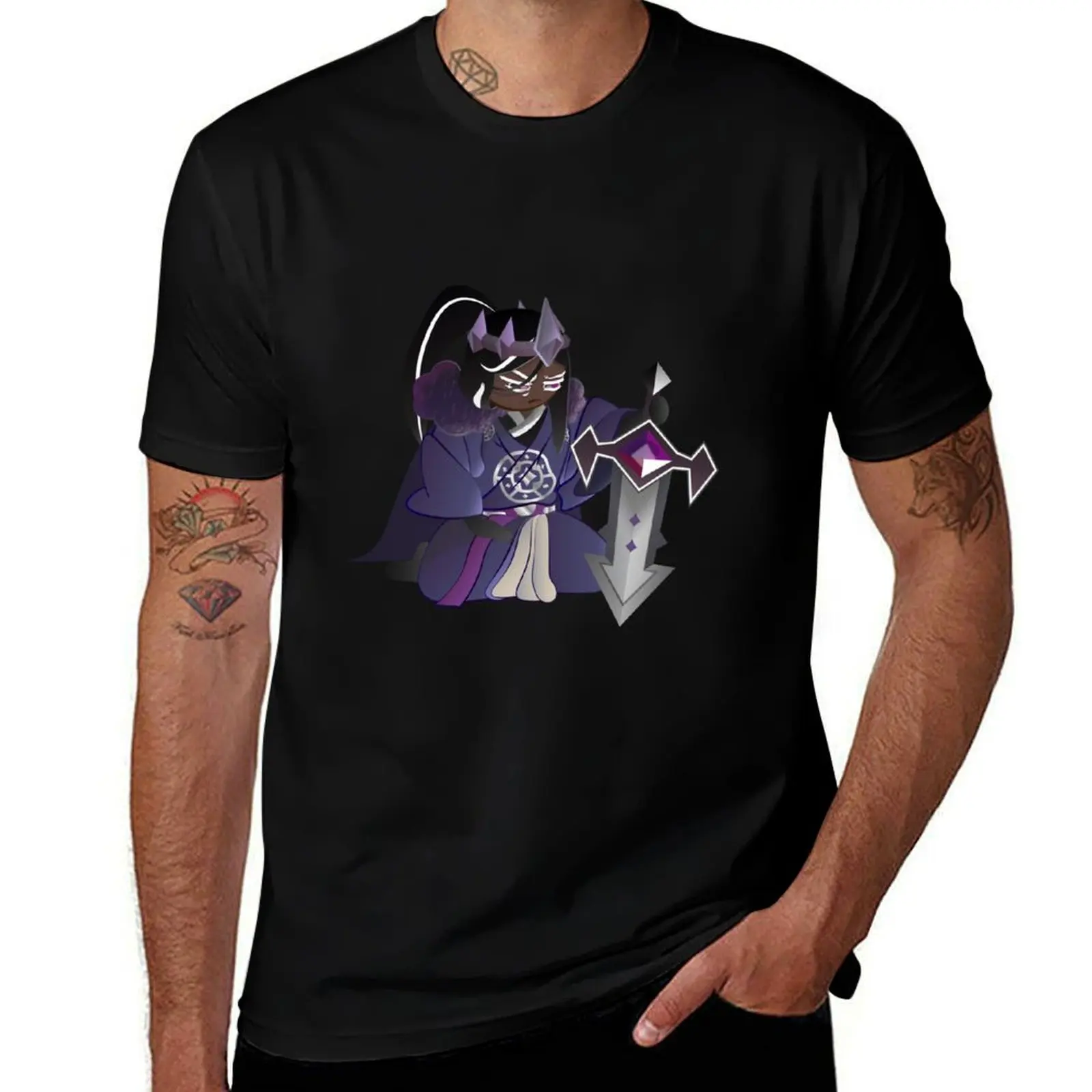 

Cookie Run Kingdom Dark Cacao Cookie meditate T-Shirt Basic Casual Wear Short Sleeve Top