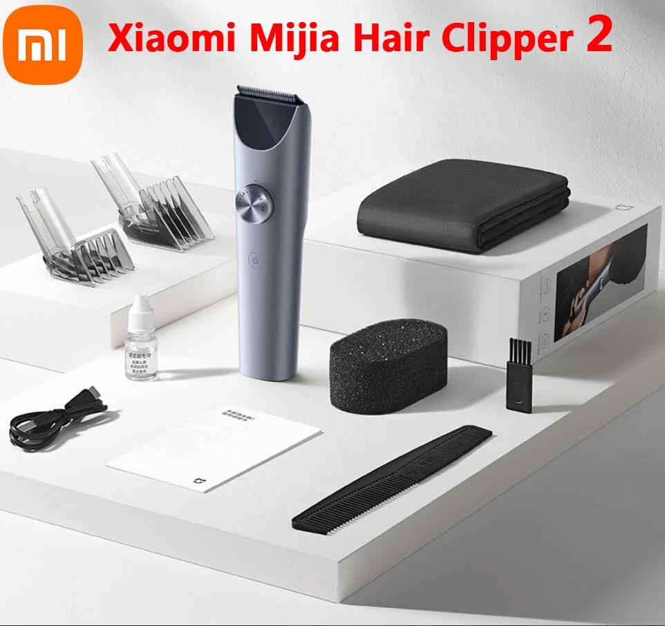 Xiaomi Mijia Hair Clipper 2 Household Wireless Trimmer Cutting Barber IPX7 Titanium Alloy Blade Men Sideburns Electric Shaver