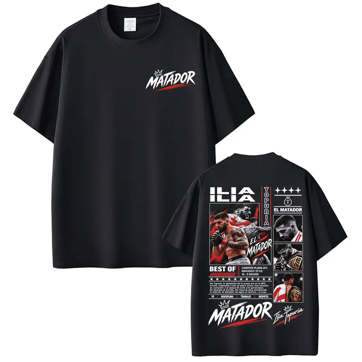 Hot Sale El Matador Ilia Topuria Graphic T-shirt Fan Gifts Men's Harajuku Violence Aesthetic T-shirts Casual 100% Cotton T-shirt