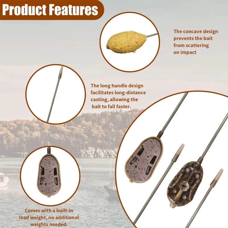 مغذيات سمك الشبوط سريعة التغيير: 5 أوزان مضادة للتشابك (20 جرام، 30 جرام، 40 جرام، 50 جرام، 60 جرام) لصيد الأسماك طويل المدى