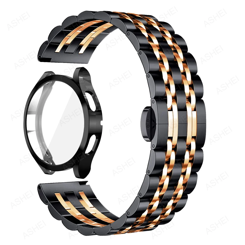 2pcs for samsung galaxy watch 7 6 5 4 44mm 40mm 4 6 classic 47mm 43mm band + TPU case galaxy watch 5 pro 45mm strap Steel band