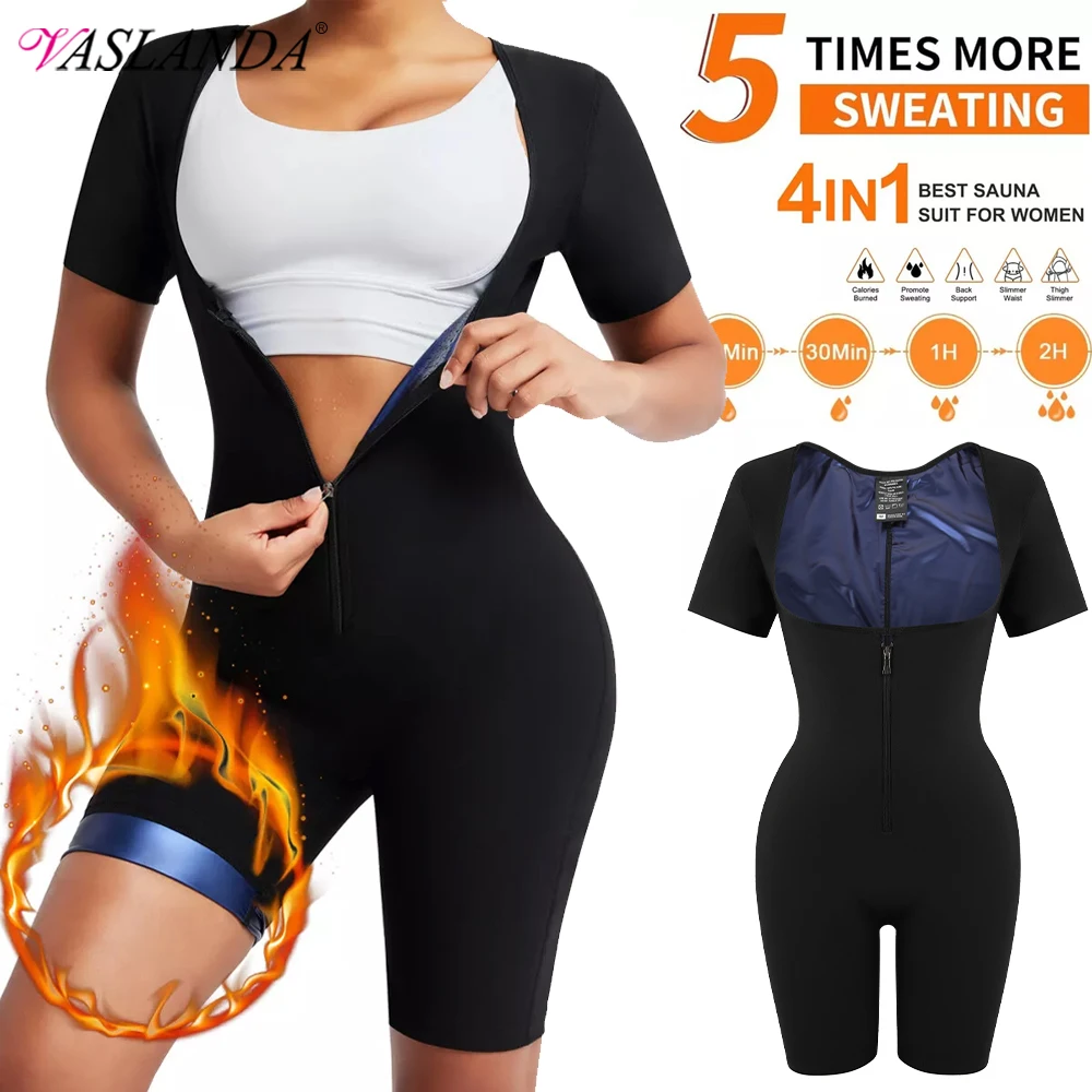 

Утягивающий костюм для сауны всего тела с тренажером для талии, женский спортивный костюм для сауны для фитнеса, тренировок, похудения