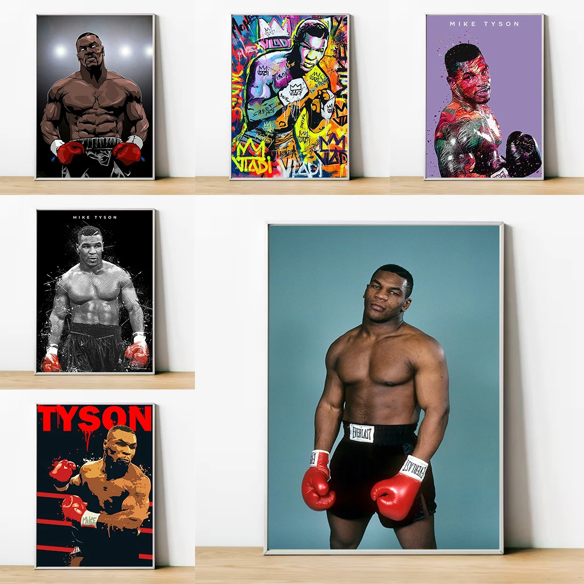 Mike Tyson Poster Boxing Champion Room Decor Art Painting on Canvas Bedroom Decoration Print Decorative Paintings Home Wall Home