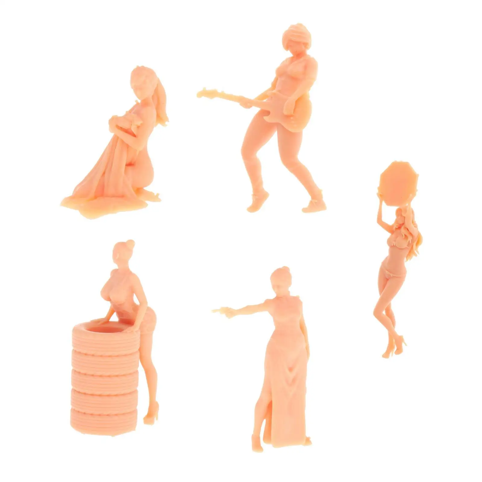 1:64 Unpainted Model Figure People Building Scenery Scenario Children Toy