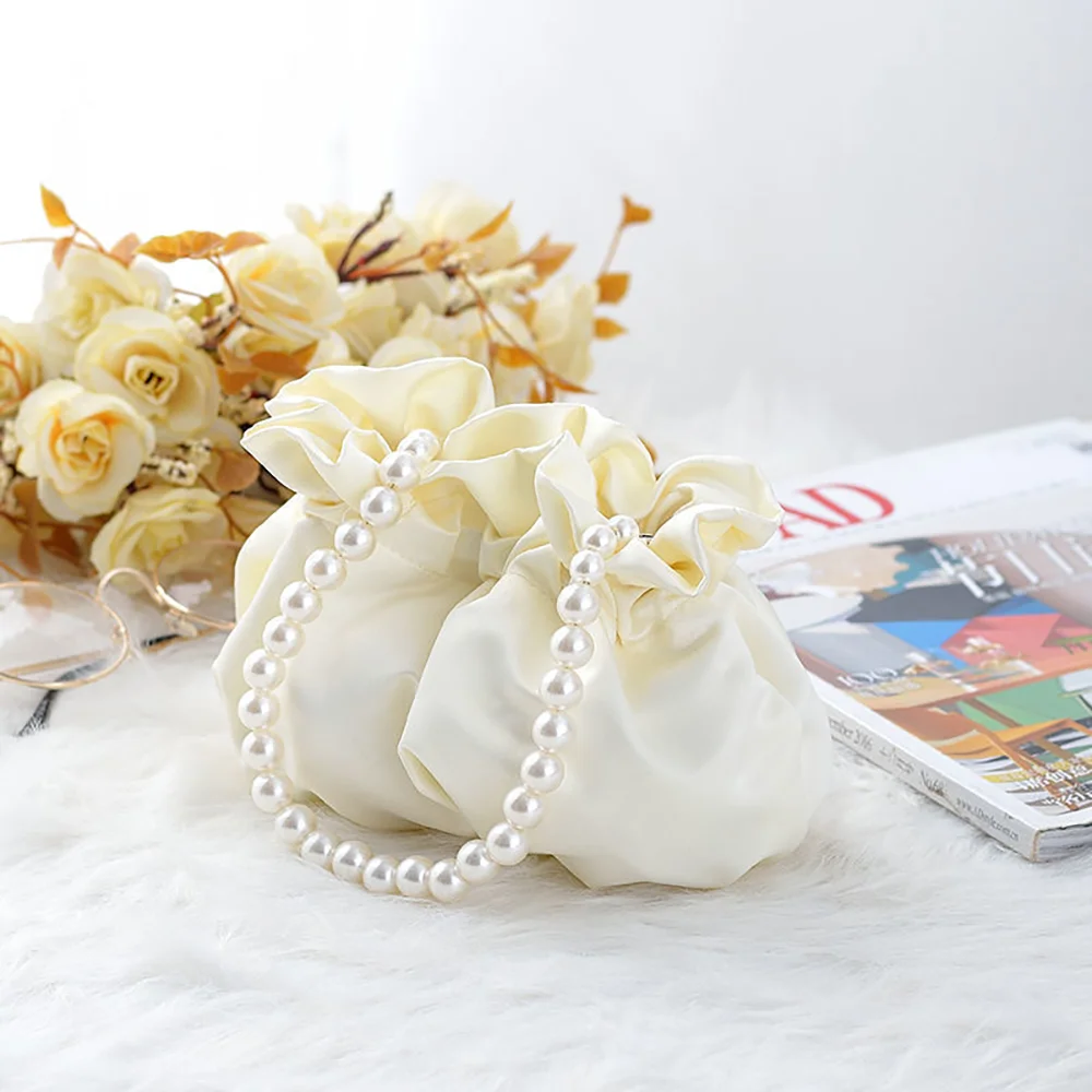 Beautiful Ivory Evening Pearl Handbag Weddings Bride To Be Supplies Simple Elegant Purse Bachelorette Party Bridesmaid Souvenirs