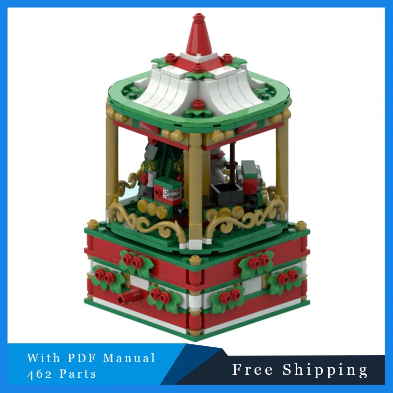 

462 шт., вращающиеся рождественские тройники, технология, модульные MOC, популярные строительные блоки, модель, сделай сам, сборка, подарок, набор игрушек для детей и взрослых