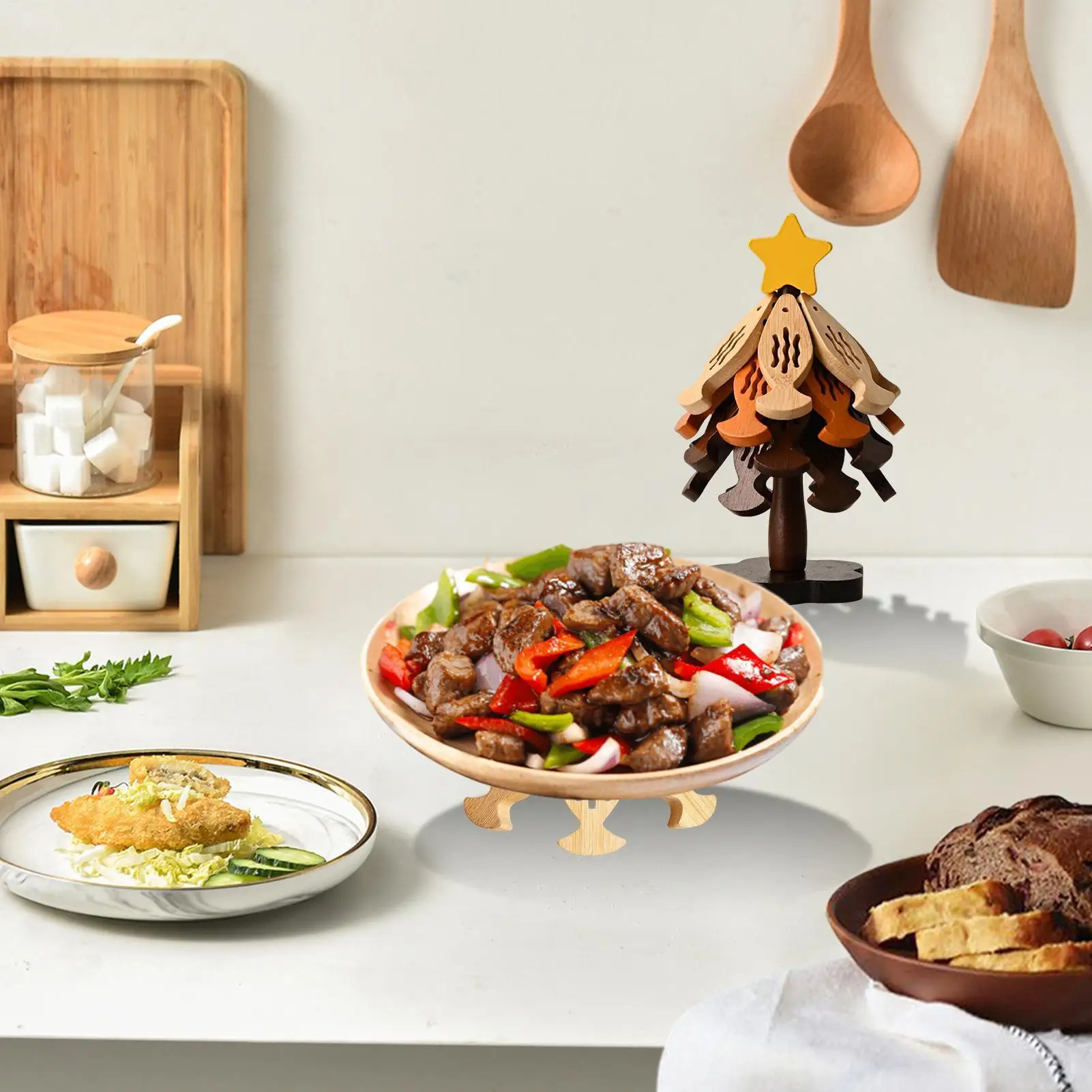 

Tree Trivet Wood Fish Shape Hot Dish Mat Teapot Holder Mat For Cups Bowls Plates Teapots Frying Pans Pots Kitchens Living Rooms