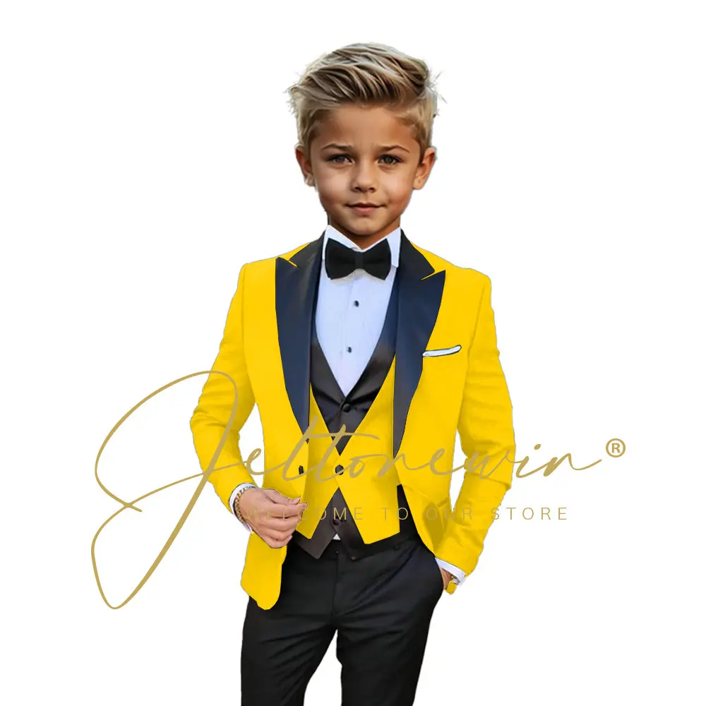 Boys Suit Jacket Pants Vest 4 Formal Wedding Tuxedo Kids Fashion Design Festival Birthday Blazer suit for kids boys