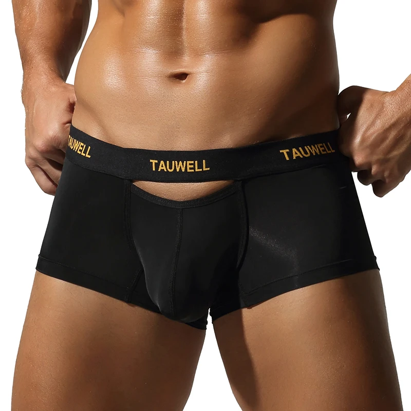 Herren-Unterhose, Eisseide, hohe Elastizität, eng anliegend, niedriger Bund, modisch, einfarbig, hohles, dünnes, atmungsaktives Mesh-Design – Detail 10