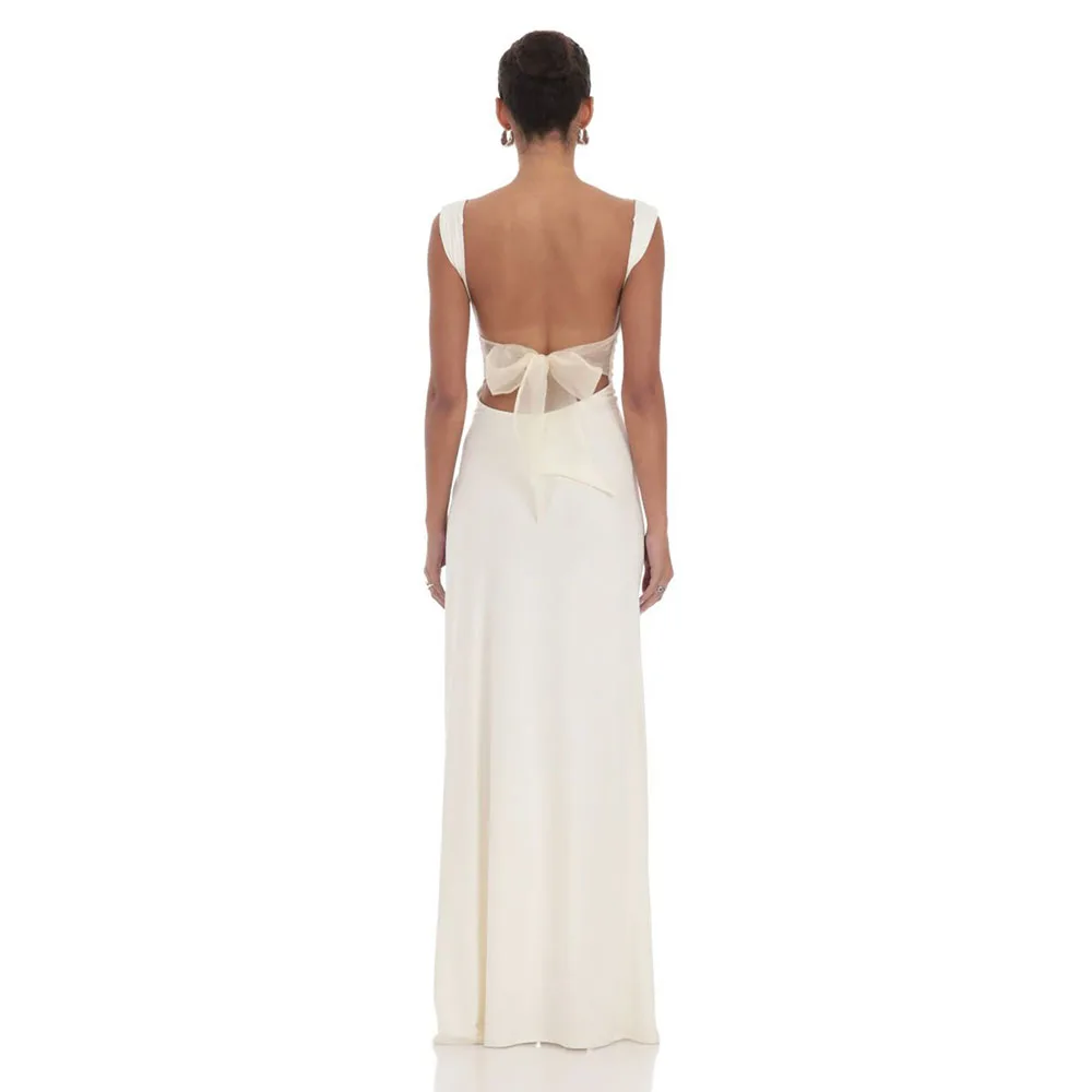 Elegant Beige ผู้หญิงชุดราตรีสปาเก็ตตี้ Sweetheart ความยาวเซ็กซี่ Backless สูงด้านข้างแยก SLIM FIT PARTY Gowns