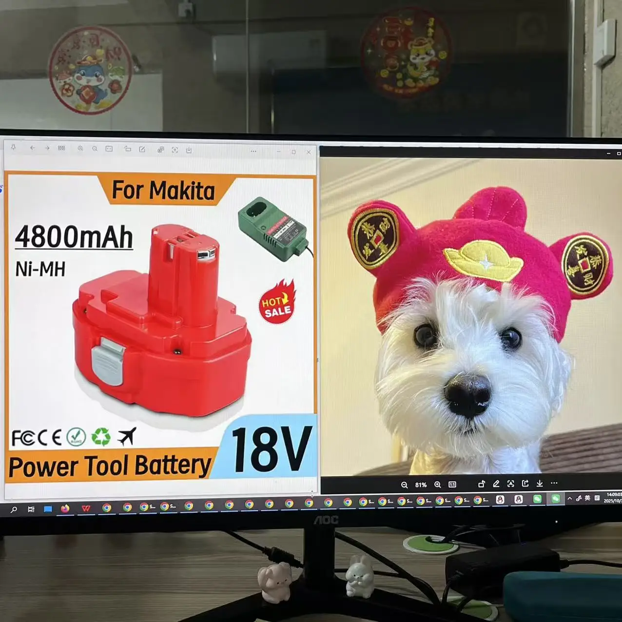 

18V 4.8Ah Battery For Makita PA18 1822 1823 1834 1835 192827-3 192829-9 193159-1 193140-2 Ni-MH Rechargable Tool Battery