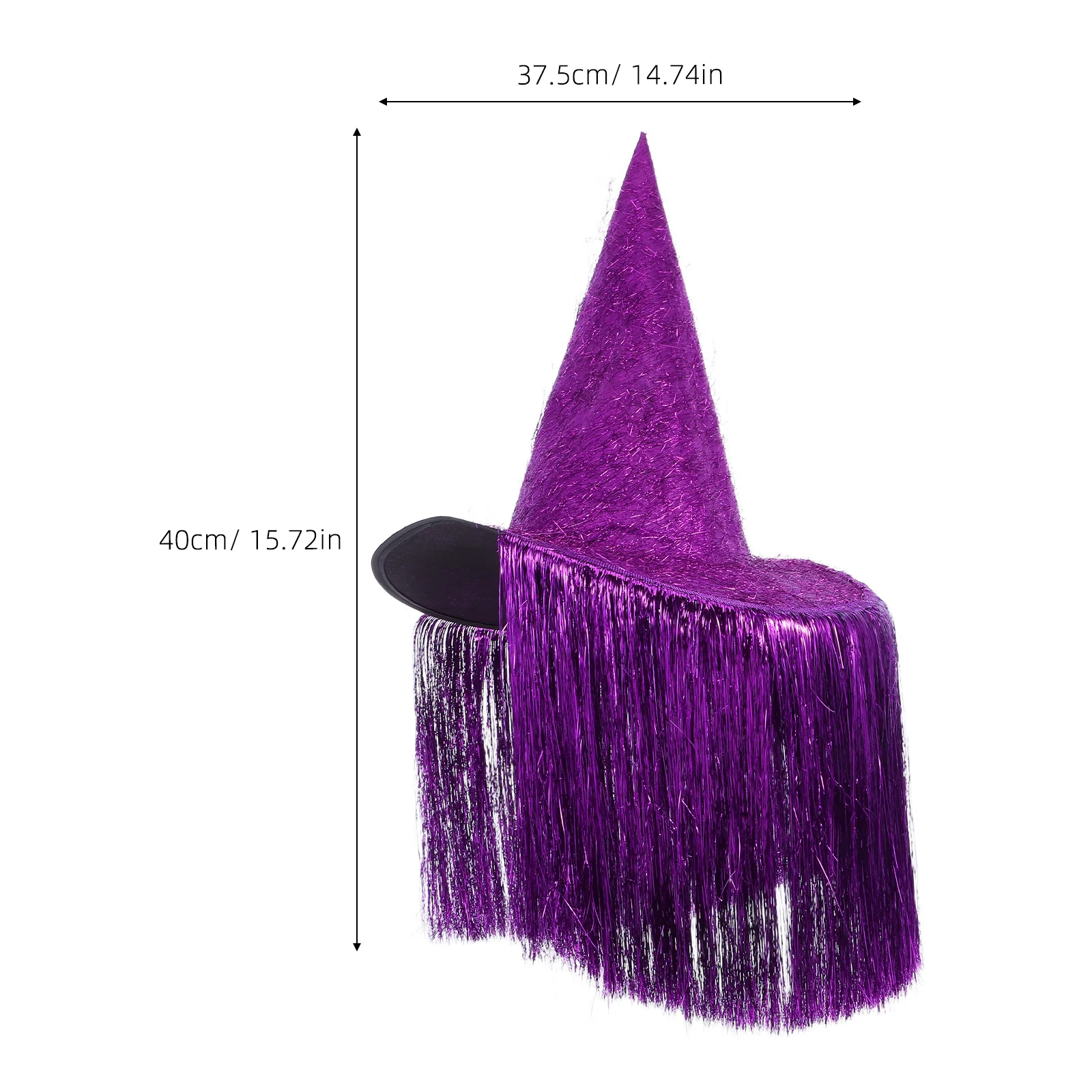 أطفال قبعة الساحرة هالوين الأرجواني شرابة أكسفورد النسيج حفلة عيد ميلاد موضوع تأثيري حلي ملحق هالوين التبعي