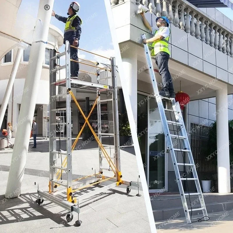 Y1 Aluminum1 alloy telescopic scaffold lift folding mobile climbing ladder aerial work platform ladder