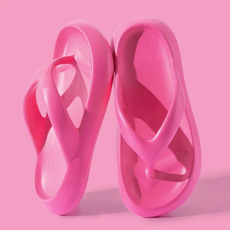 Candy Color Lightweight Platform Beach Pool Flip-Flops Women's Summer Clip Toe Thick Sole Slippers Woman Plus Size Flat Slides view 5