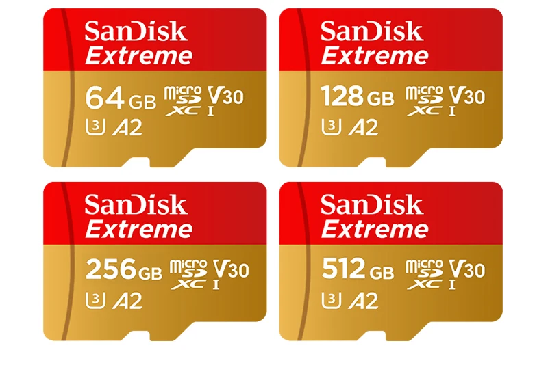 SanDisk Extreme V30 A2 4K MicroSD TF Flash-Karte für DJI-Drohnen, Actioncams und Handkameras, 64 GB, 128 GB, 256 GB, 512 GB, MicroSDXC-Speicherkarte. – Detail 8