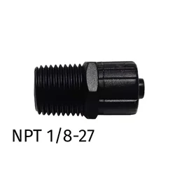 5PCS Plastic Male Luer Lock Connector to Thread NPT 1/8-27 Male