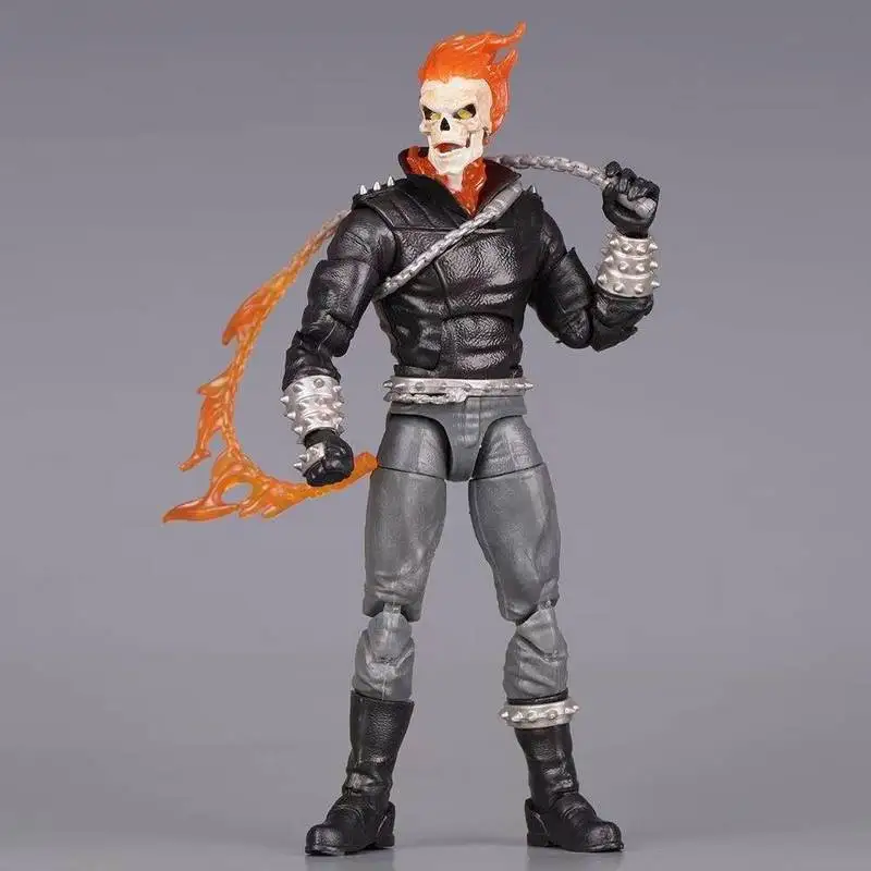 17cm Ko 85th Anniversary Superhero Ghost Rider Hell Cycle Articulated Action Figure Set Marvel Legends Collectors Edition Gift