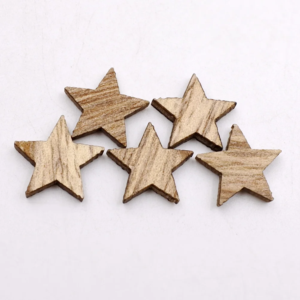 

200Pcs Star Shaped Wooden Slices DIY Craft Supplies for Wedding Decorations Christmas Ornaments Home Hanging Pendants