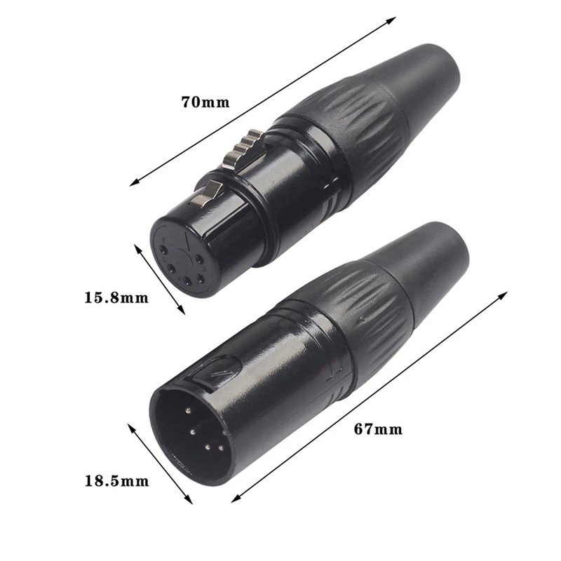 10 قطعة 5Pin XLR لتقوم بها بنفسك لحام DIY بها بنفسك من كابلات الصوت المختلفة ، كابلات الميكروفون ، كابلات Dmx XLR 5Pin-T45C