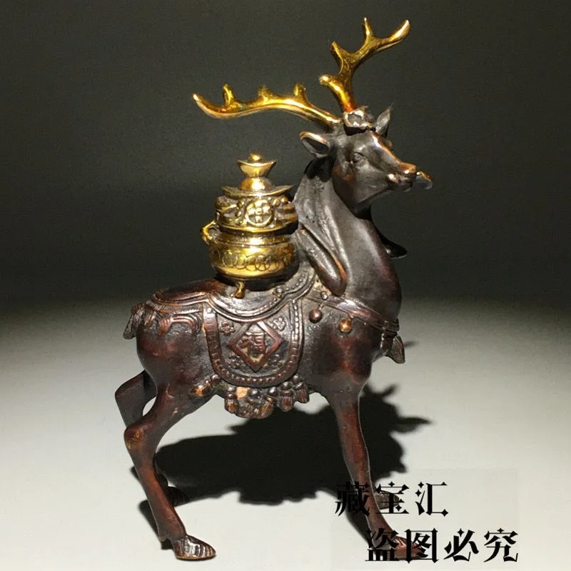 Changshou Fulu, Sika Deer, Promoted Official, Jinjue, Living Room Decoration, Pure Copper, Bronze Ware for Attracting Wealth