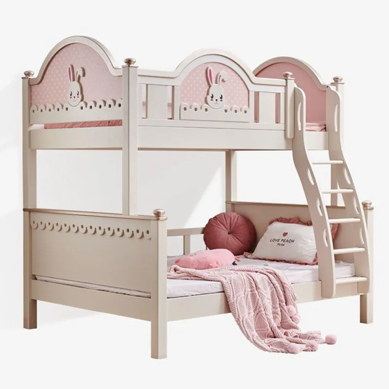 

Full solid wood bunk high and low bed mother and child bed log children's bed double layer youth multi-functional rubber wood c