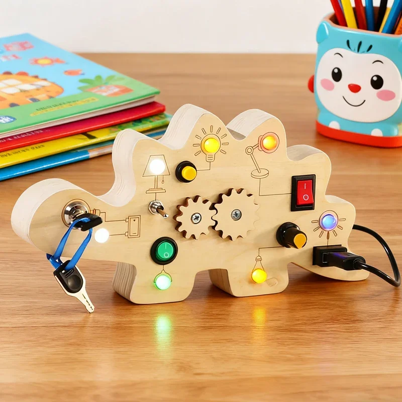 Luci per bambini '' Tavola occupata Giocattoli sensoriali Montessori Interruttore Giochi luminosi a LED Tavola attività Pensiero Educazione Giocattoli da viaggio per bambini..