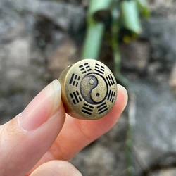 Brass Eight Diagrams Knife Beads Outdoors DIY Tools EDC Gears Paracord Lanyard Pendants Keychain Key Rings Accessories Charms