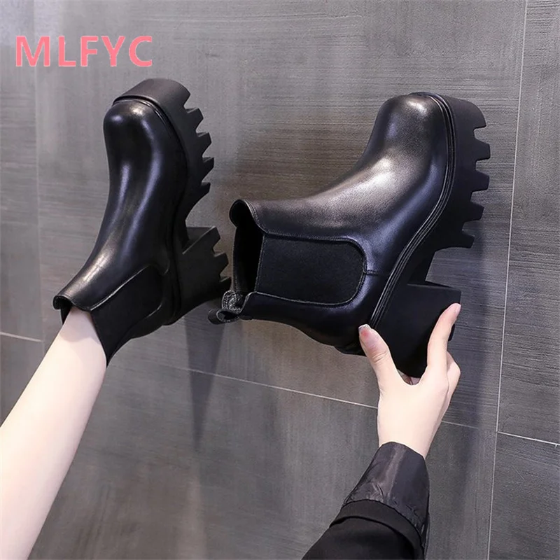 Simple Winter New Boots ladies Waterproof Platform High Heel Short Boots Women\'s Fashion and Casual Style mujer Boots