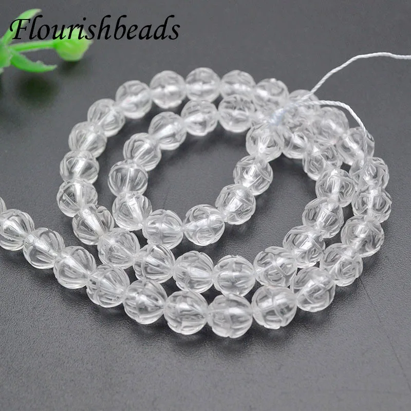 

2 Strand 8mm High Quality White Crystal Lotus Shape Spacer Loose Beads DIY Fine Bracelet Necklace for Jewelry Making