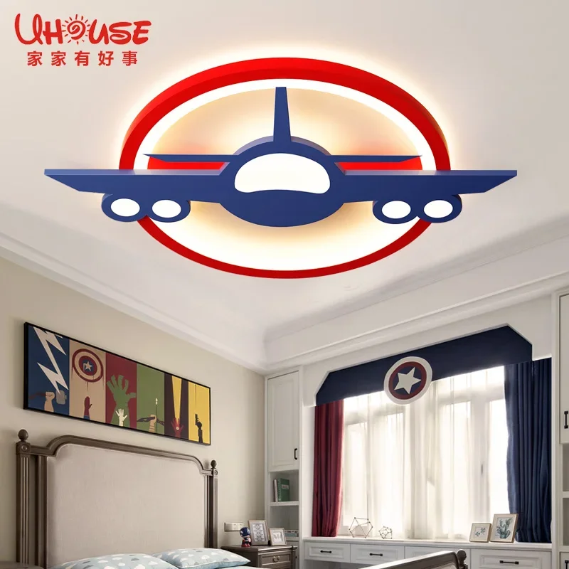 

Children's Room Lights Creative Boys Boys Room Bedroom Lights Cartoon Airplane Personality Ceiling Lights LED Eye Protection Lam