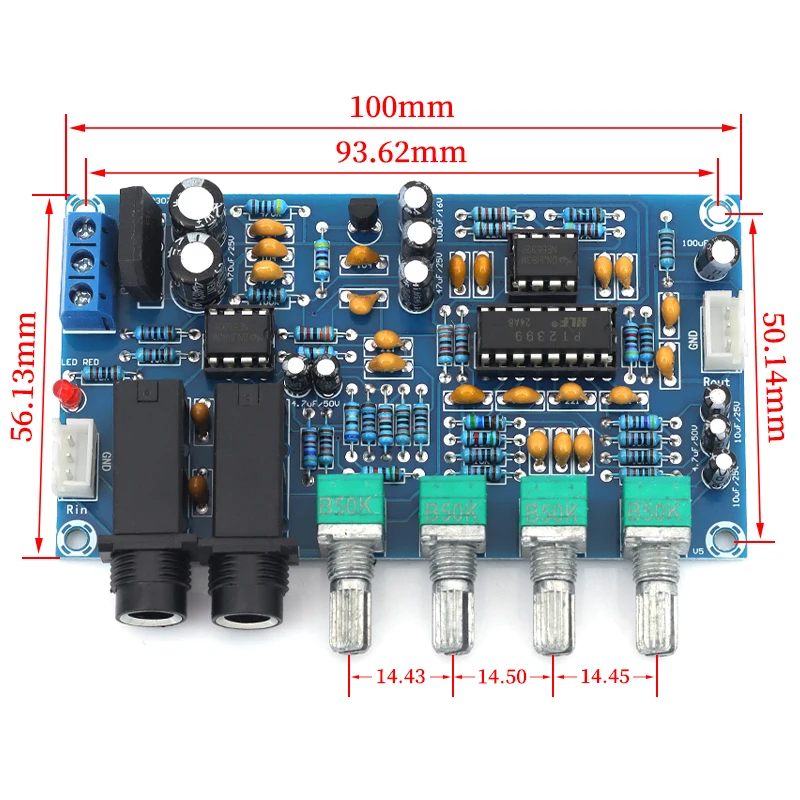 XH-M173 Karaoke Reverb Board PT2399 Microphone Amplifier Dual Mic Echo Delay Module