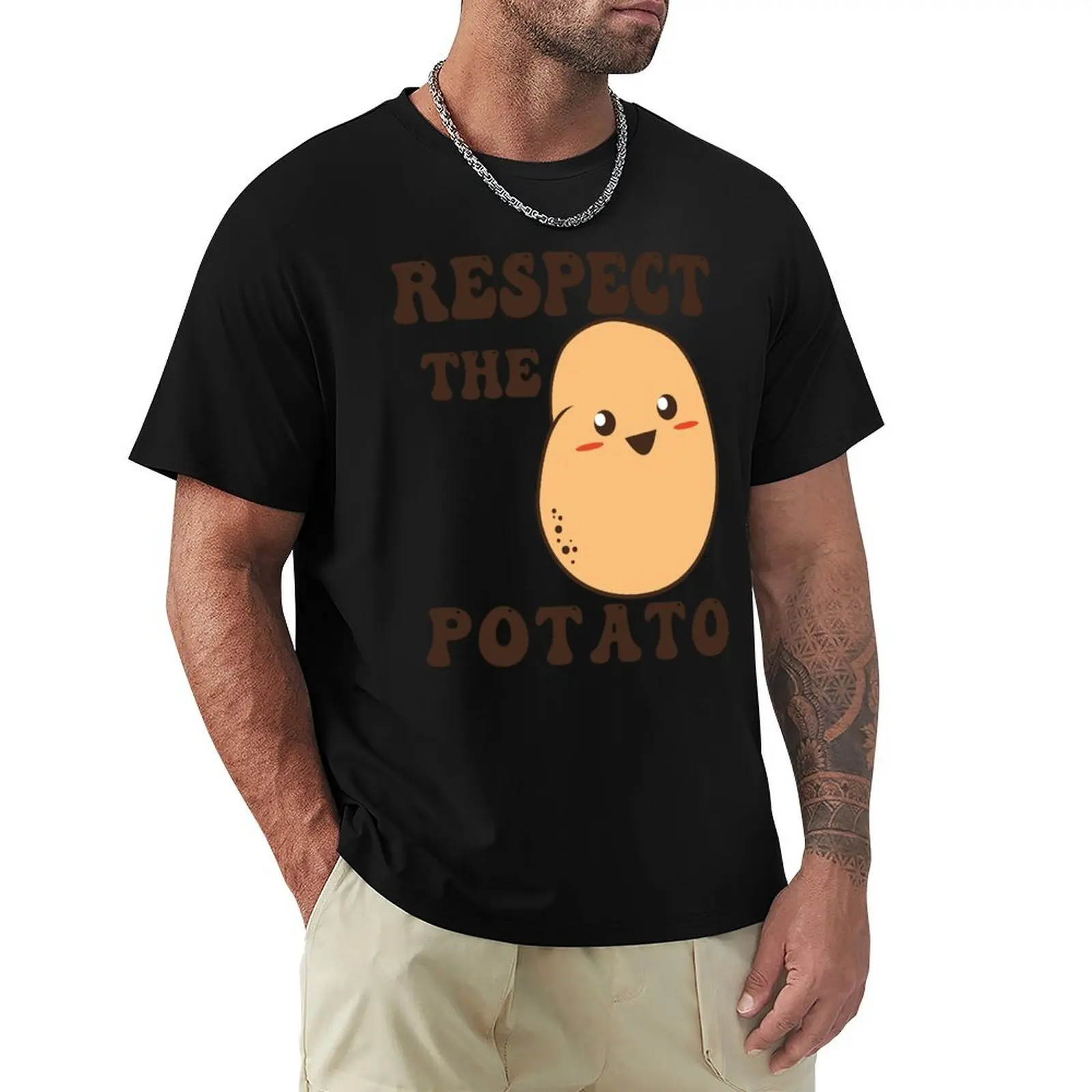 Respect The Potato - Funny Potato T-Shirt Sporty Casual Quick Dry T-Shirt