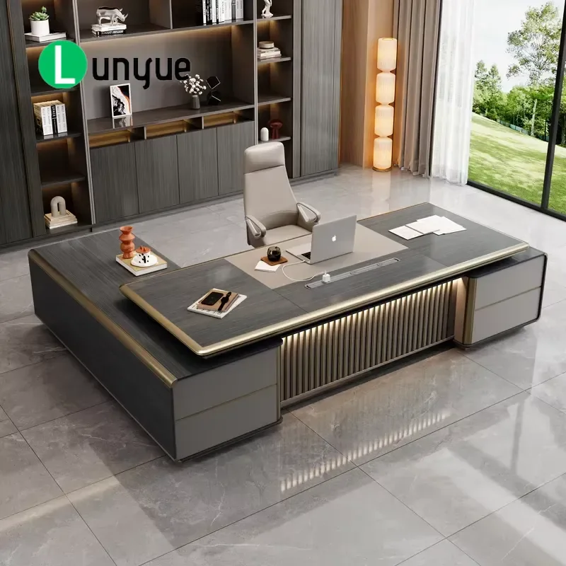 Modern L Shaped Office Desk MDF Computer Table Durable Eco Friendly Executive Workstation for Home Business Commercial Use