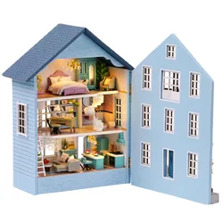 DIY Wooden Dollhouse Miniature With Furniture Kit Happy Farm Doll Houses Assemble Toys for Children Girl Christmas Gift Casa