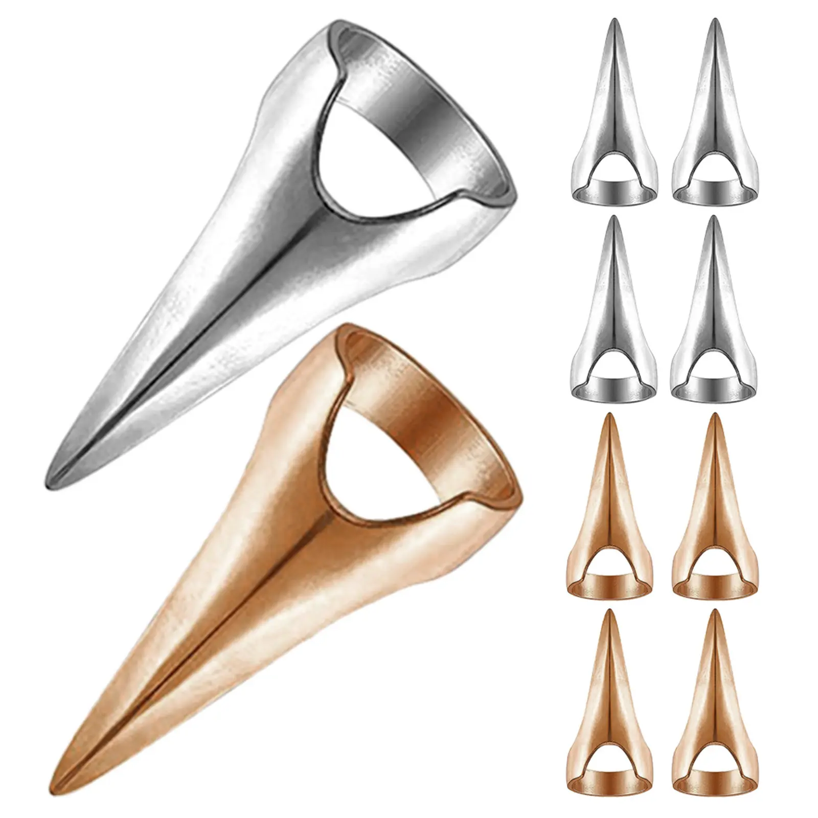 10Pcs Metal Hair Sectioning Braiding Rings Finger Rings Gold Silver Hair Tools Styling Supplies Braid Ring Tool