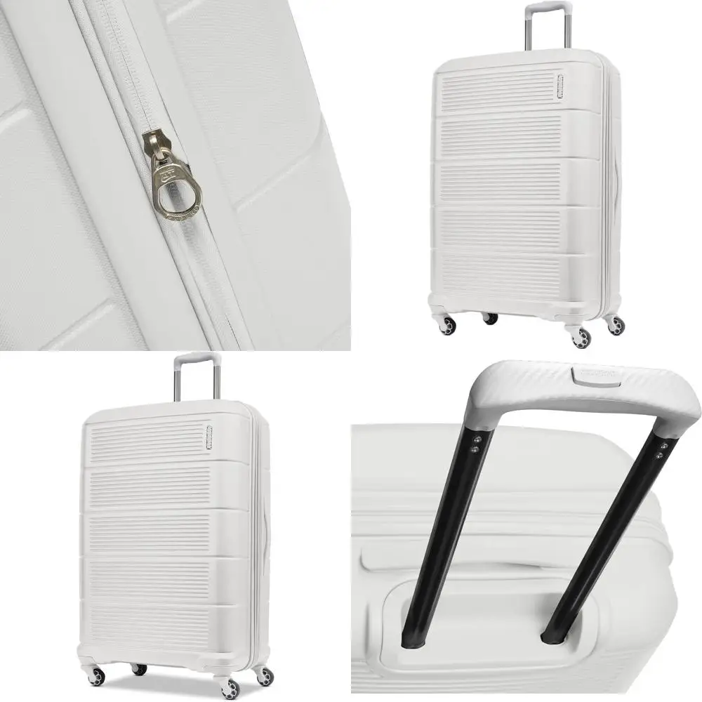 

Расширяемый чемодан на колесиках с жестким корпусом, большой, белый